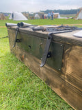 Mastermyr Viking Padlock - Seachest Lock housed on a pine mastermyr chest replica