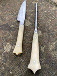 Medieval Cutlery Set. Bone Handled Knife and Pick