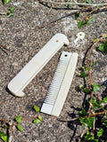 Handmade Viking bone comb detail showing authentic medieval craftsmanship