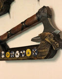 Carved Viking Ship Axe Holder, Axe Stand - Bushman Survival
