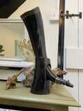 Viking Drinking Horn - Bearserker Brass Capped Horn with a horn stand