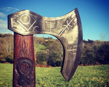 Stunning Hand Carved Viking Axe - Bushman Survival