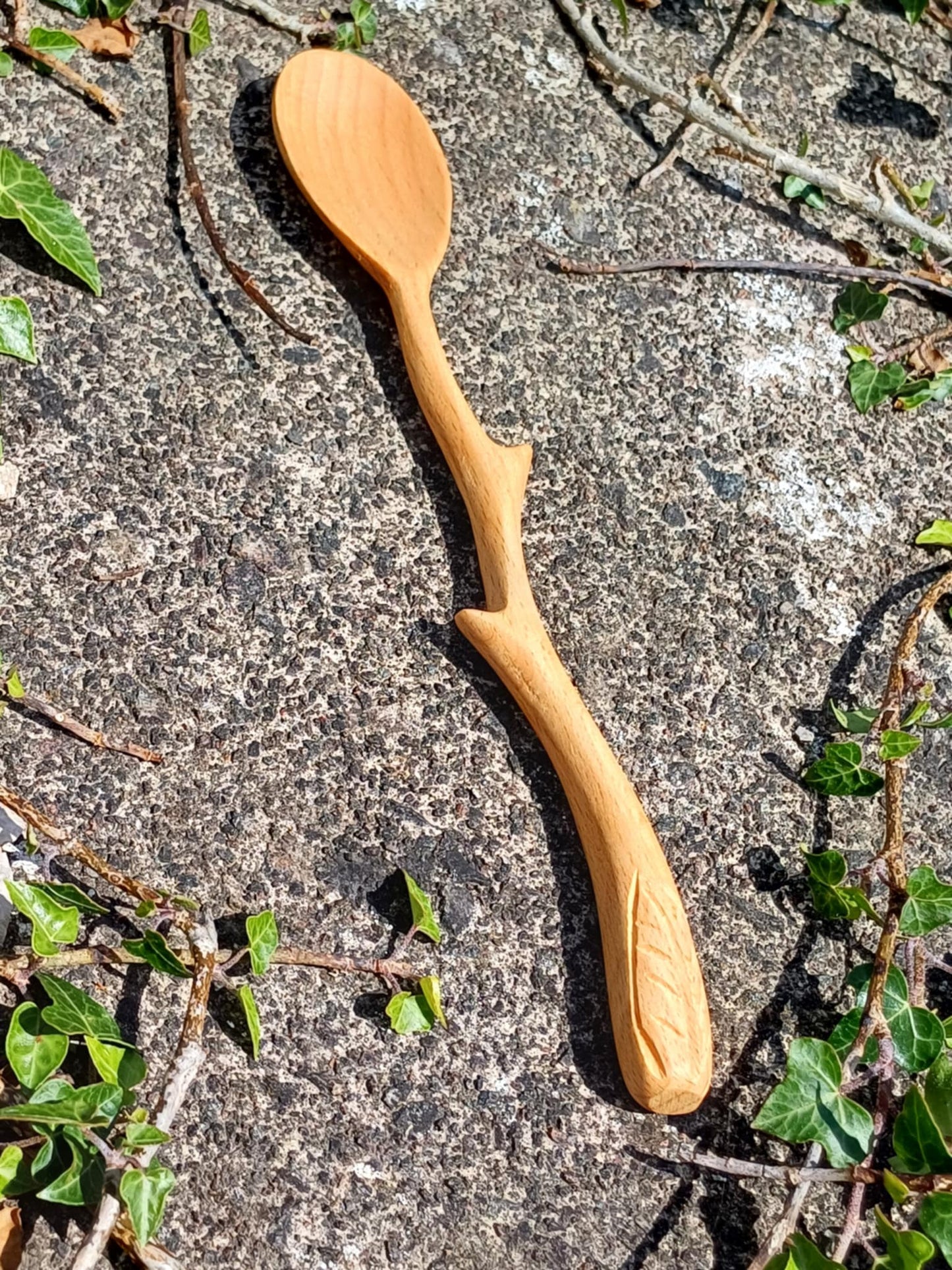 Hand-Carved Wooden Eating Spoon