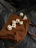 Bone DND Dice Sets with leather pouch