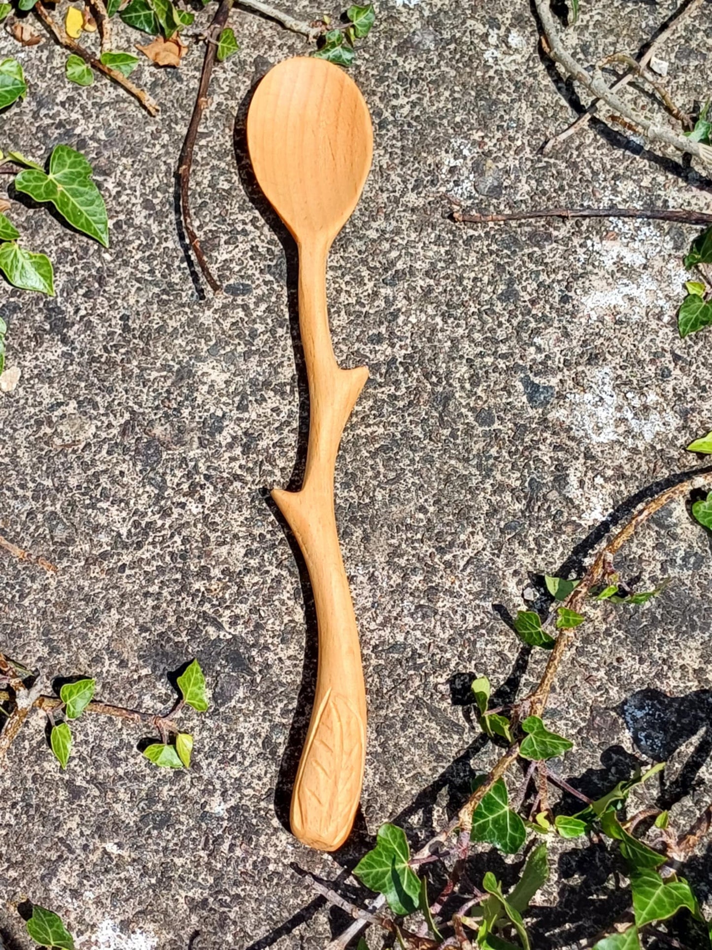 Hand-Carved Wooden Eating Spoon
