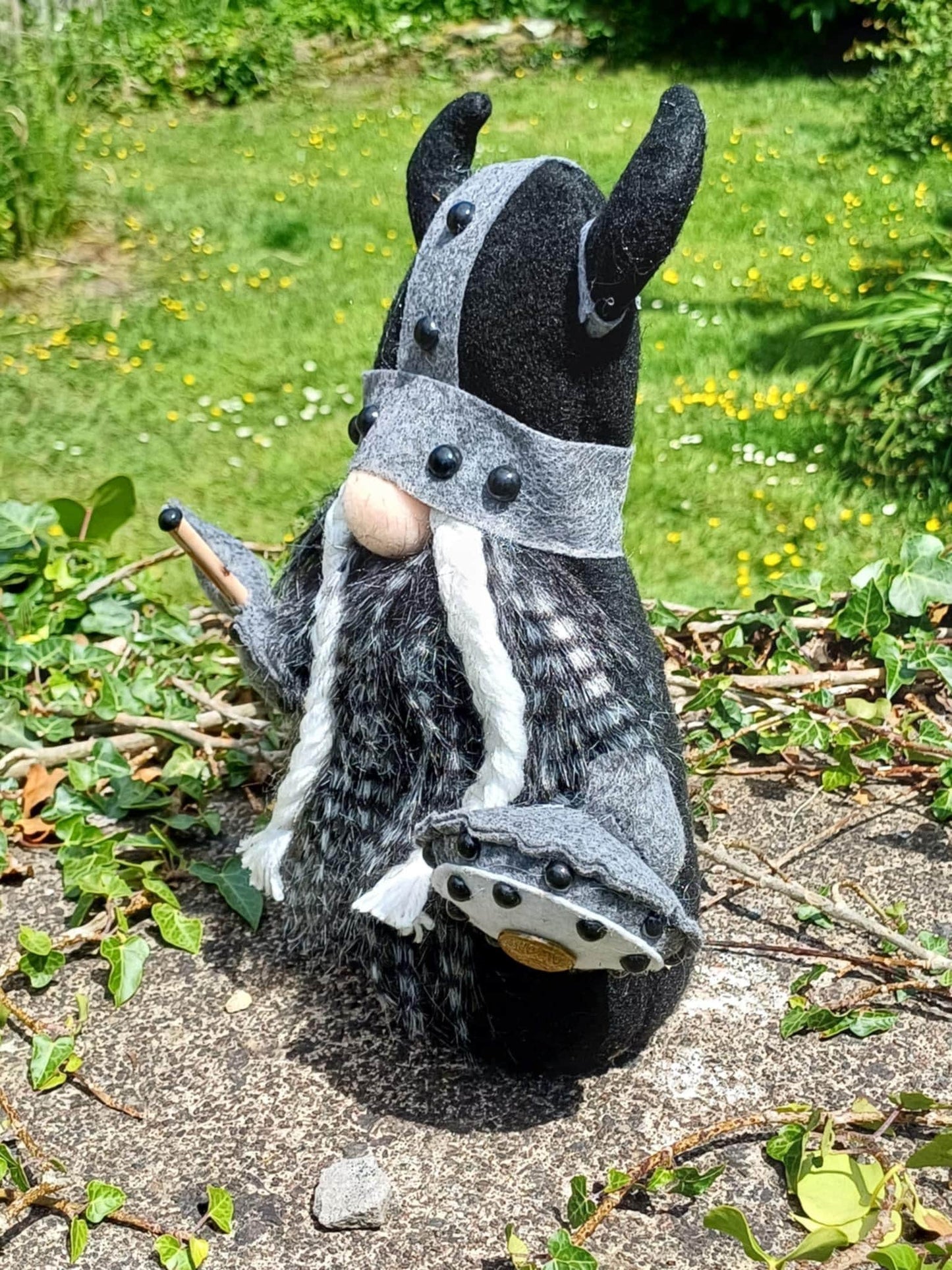 Viking Plush Gonk helmet detail with runic flair and soft fabric