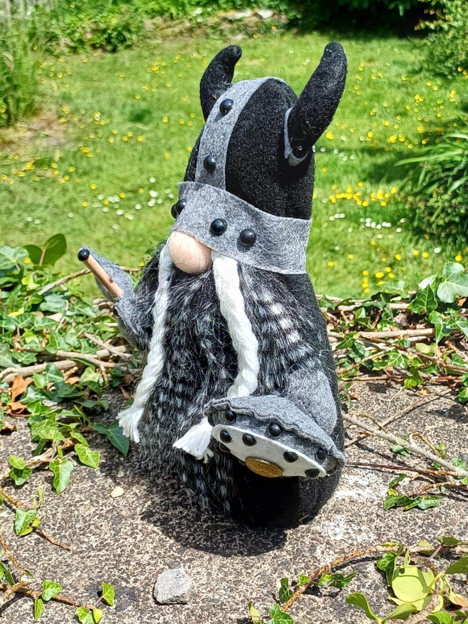 Viking Plush Gonk helmet detail with runic flair and soft fabric