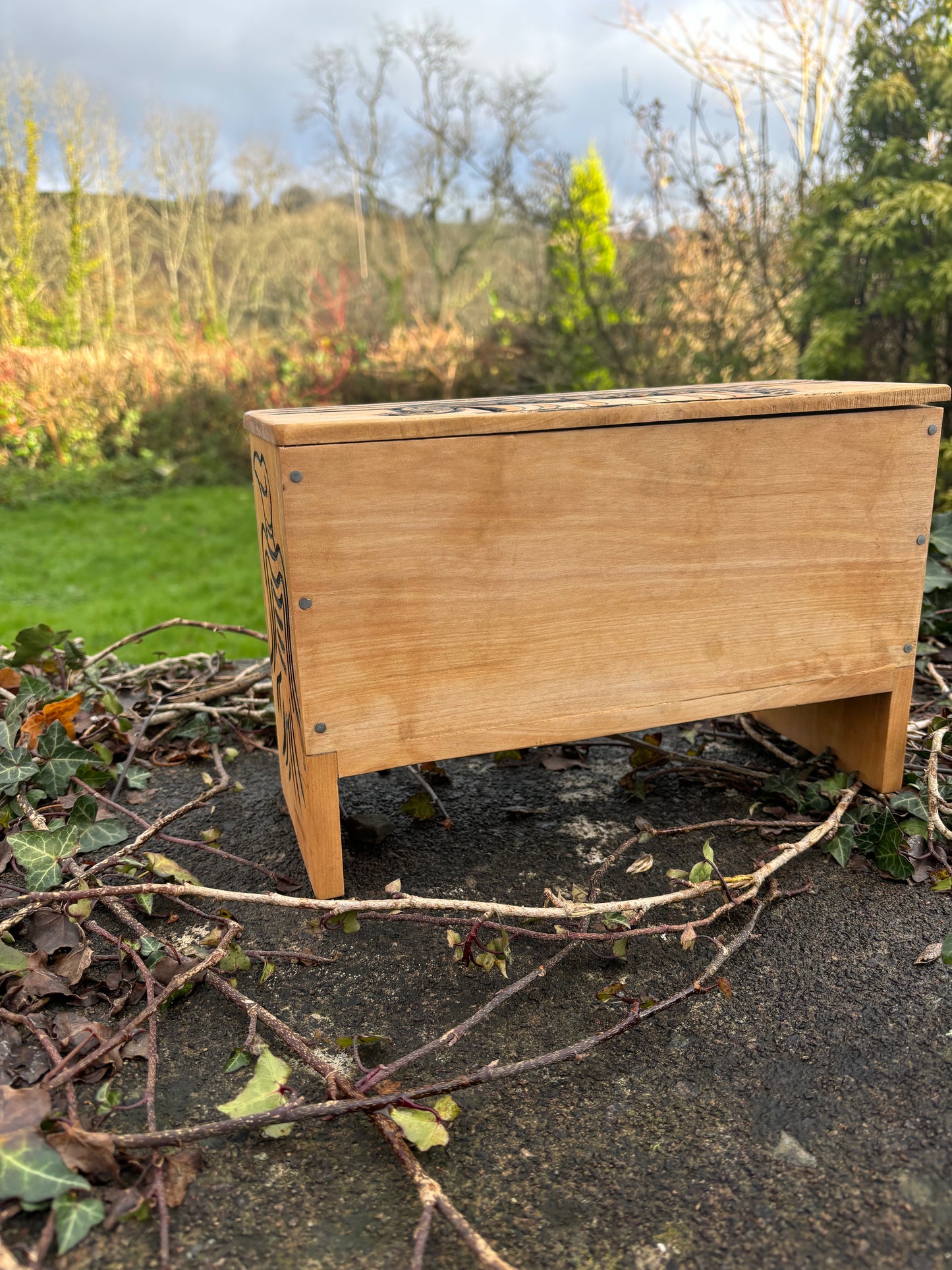 Viking Sea Chest — Small, Hand-Carved Hardwood