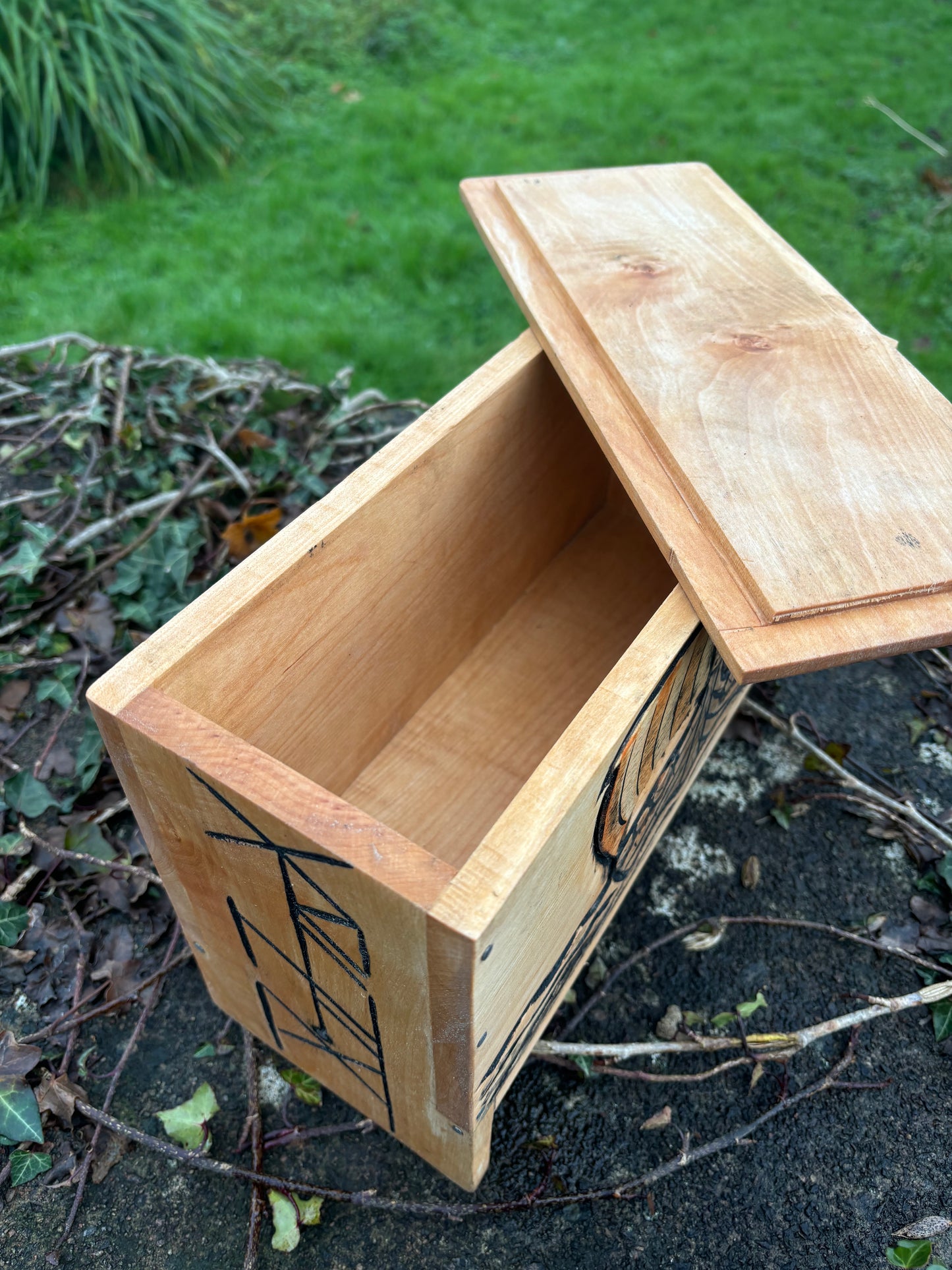 Viking Sea Chest — Small, Hand-Carved Hardwood