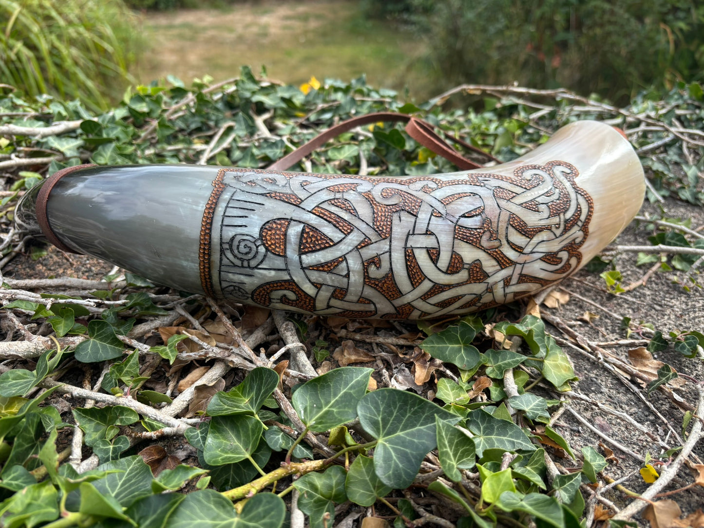 Mammen Carved Blowing Horn made by Bushman Survival
