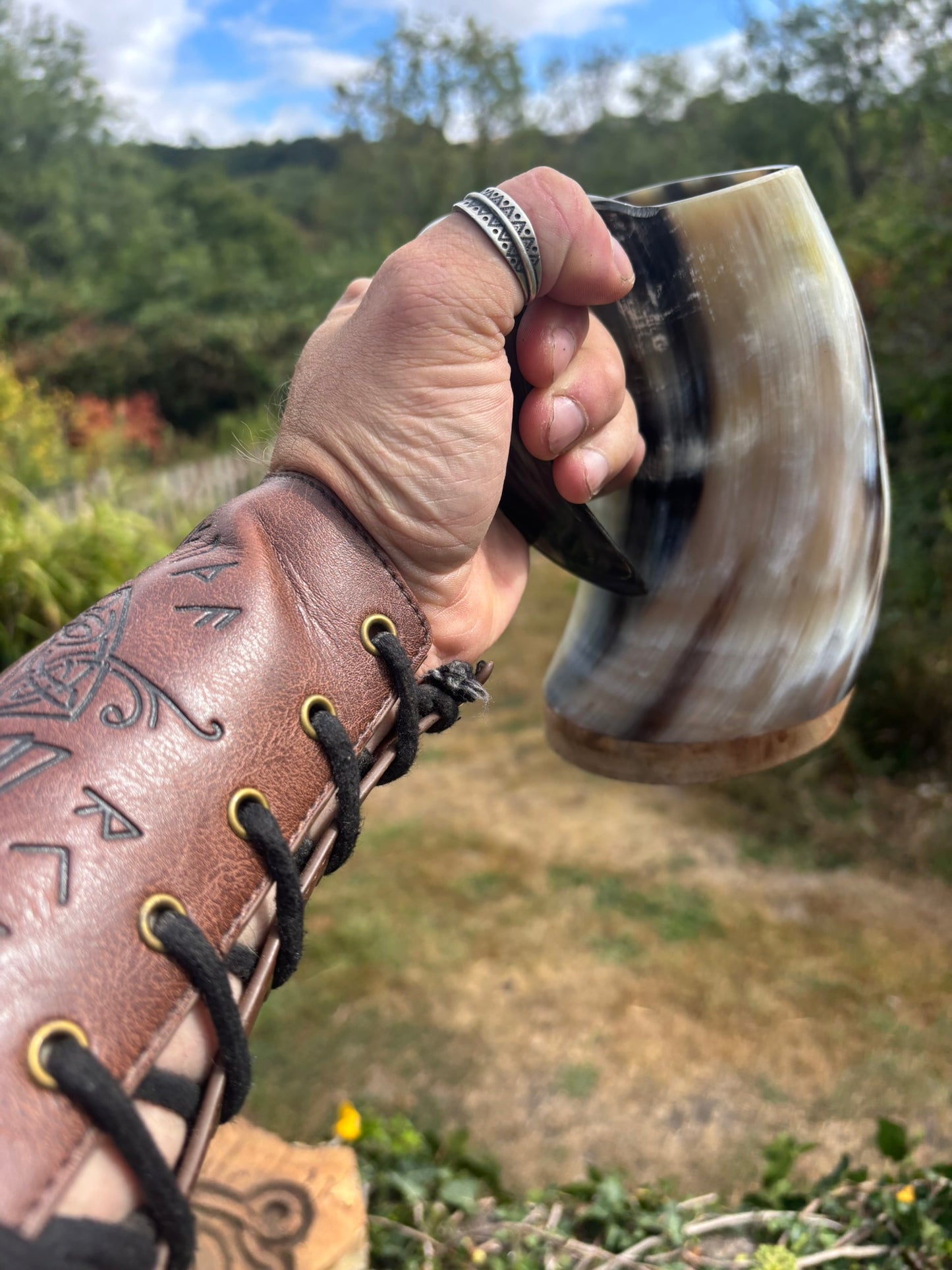 Viking Drinking Horn Mug — Odin & His Spirit Animals