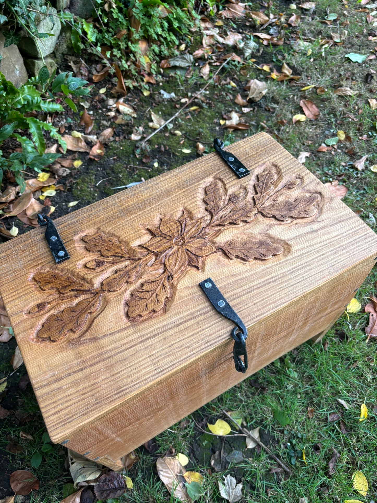 Viking Sea Chest — Oseberg Style, Hand-Carved Hardwood