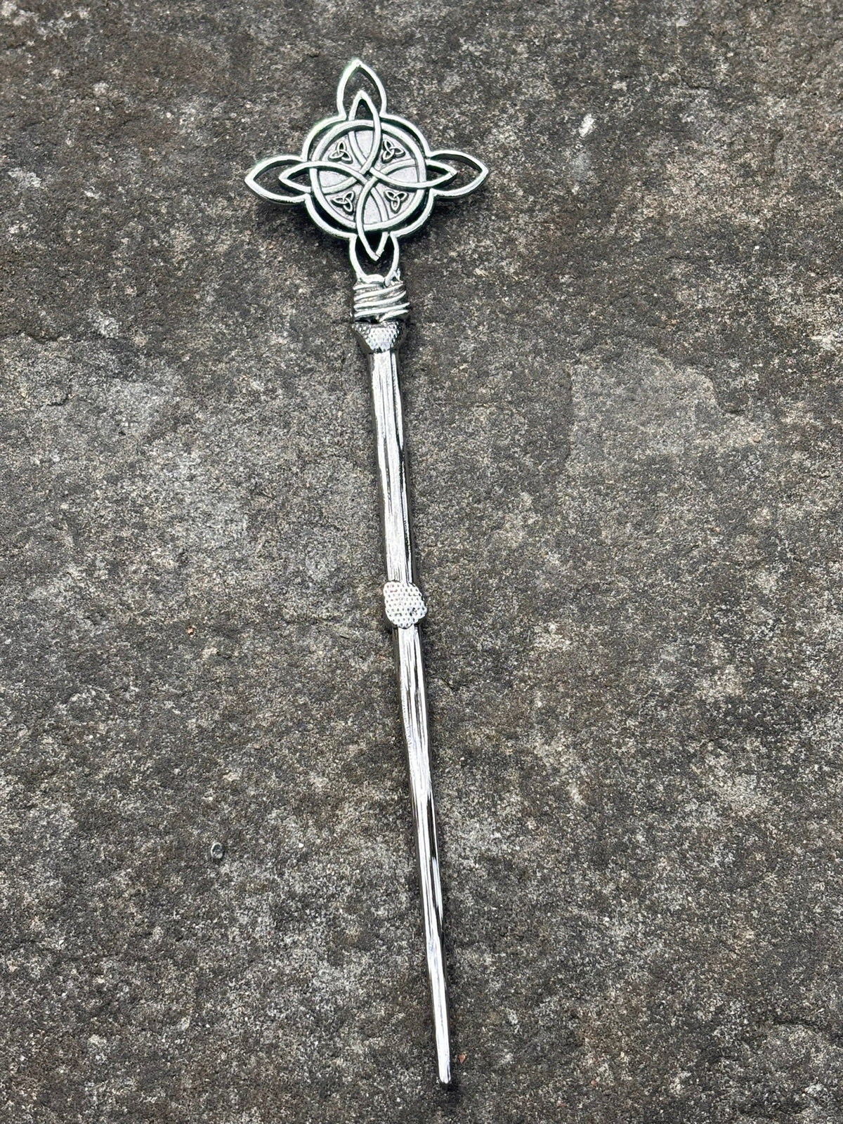 Celtic Cross Hair Pin — Antique Silver - Bushman Survival