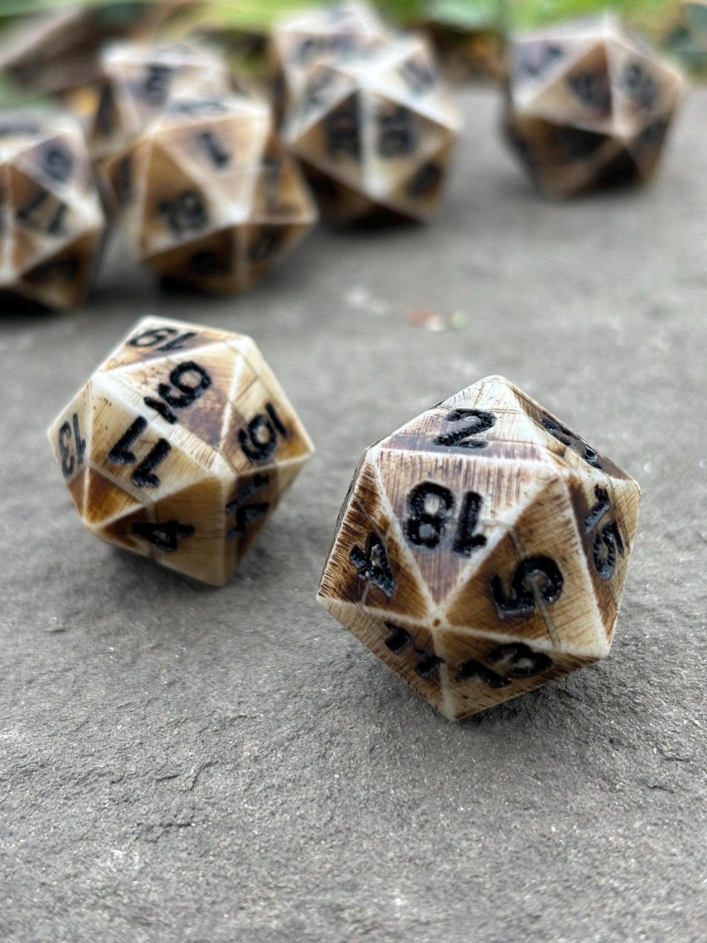 D20 Bone Dice — Real Bone, Not Resin - Bushman Survival
