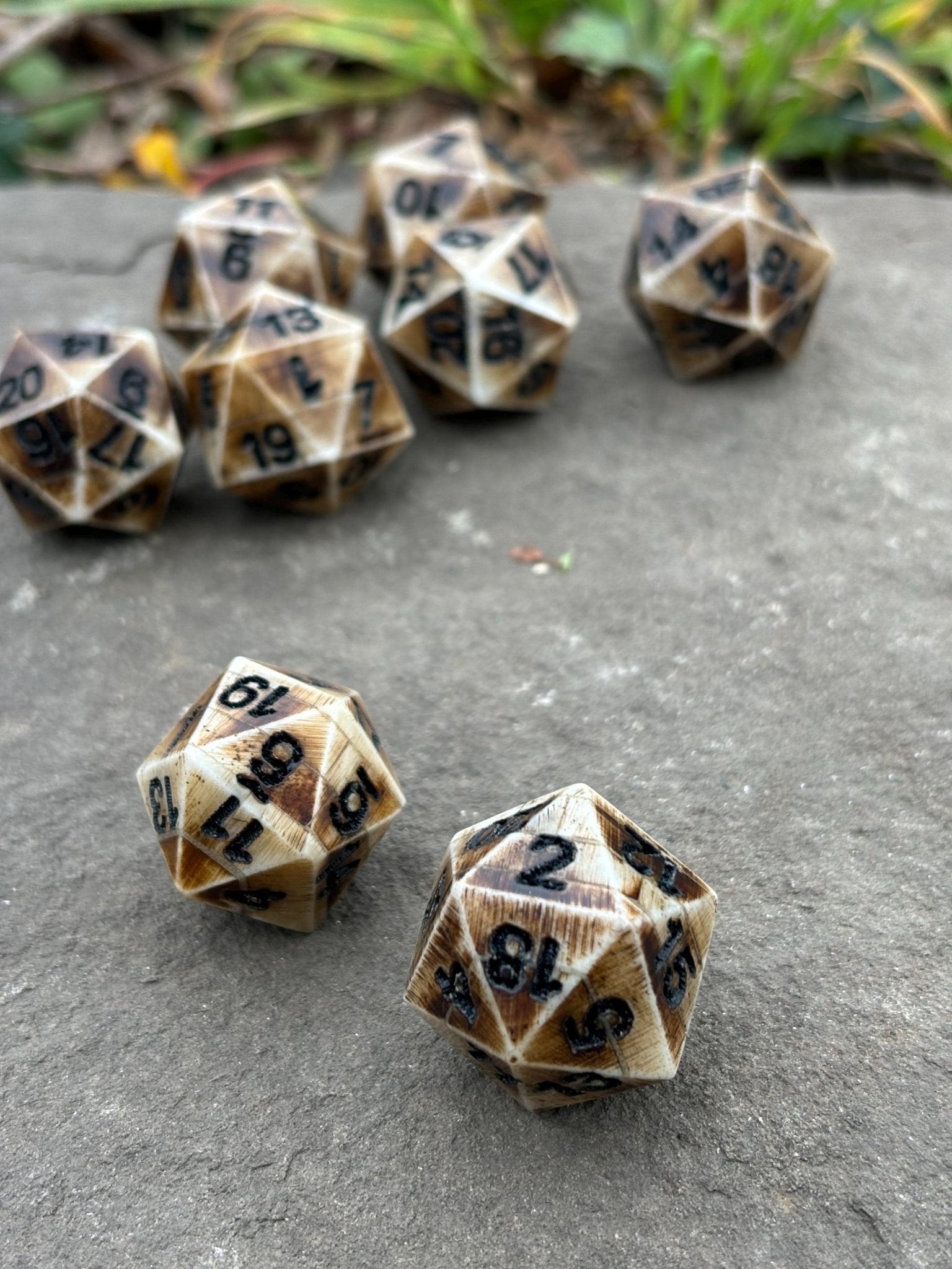 D20 Bone Dice — Real Bone, Not Resin - Bushman Survival