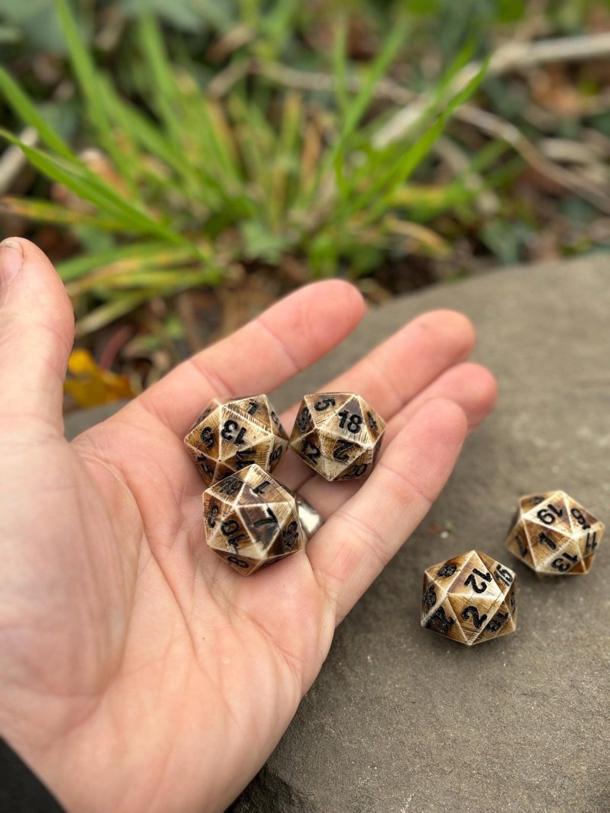 D20 Bone Dice — Real Bone, Not Resin - Bushman Survival