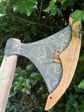 Dane Axe Head Carved with Viking Designs - Bushman Survival