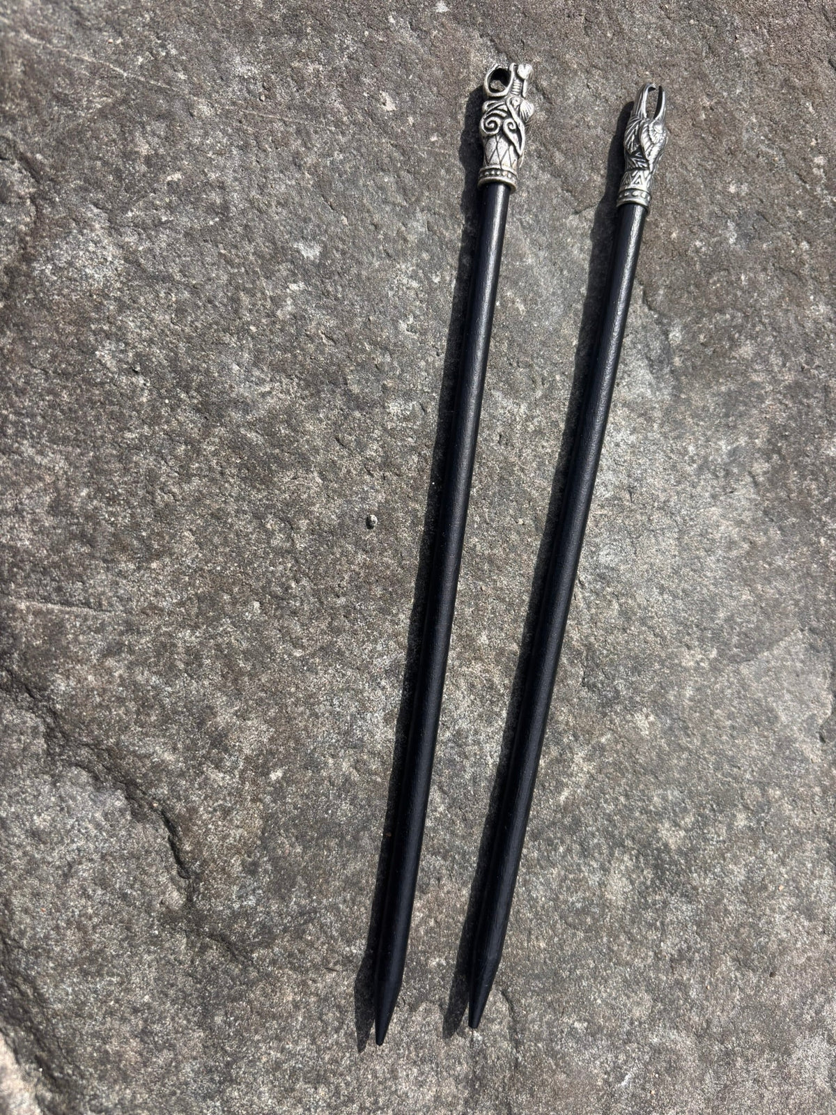 Fenrir Wolf Head Hair Pin — Antique Silver - Bushman Survival