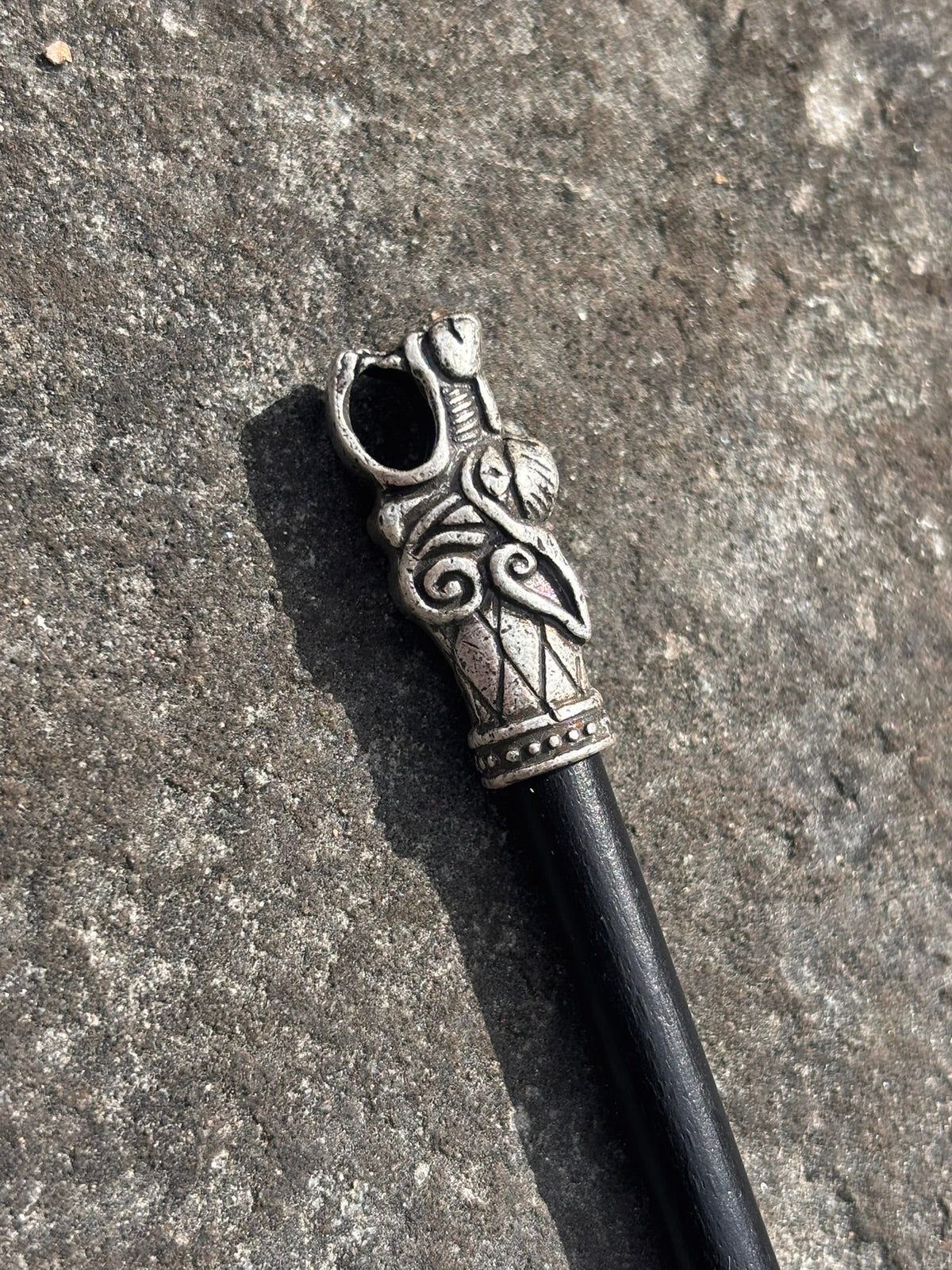 Fenrir Wolf Head Hair Pin — Antique Silver - Bushman Survival