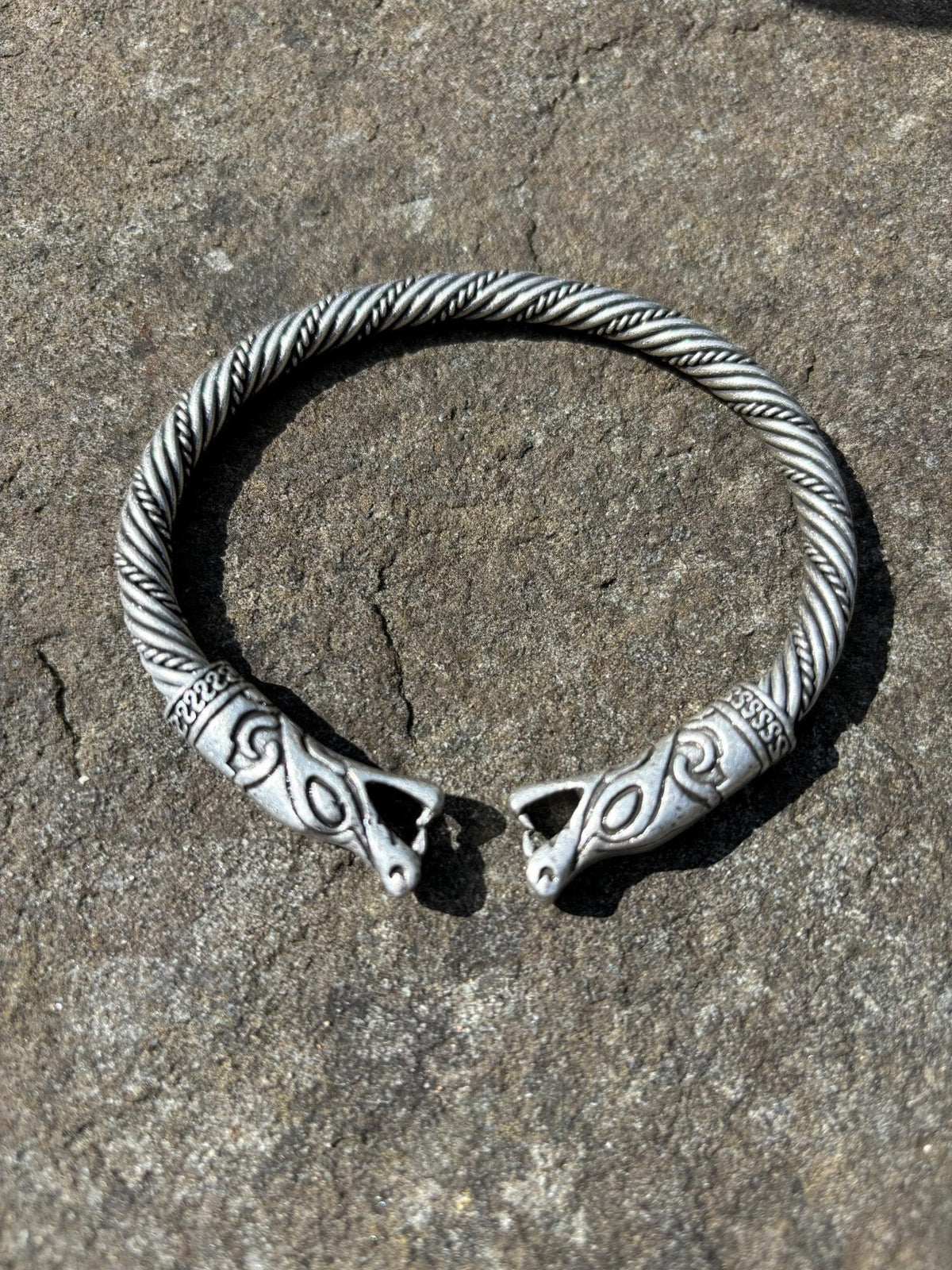 Fenrir Wolf Viking Arm Ring — Antique Silver - Bushman Survival