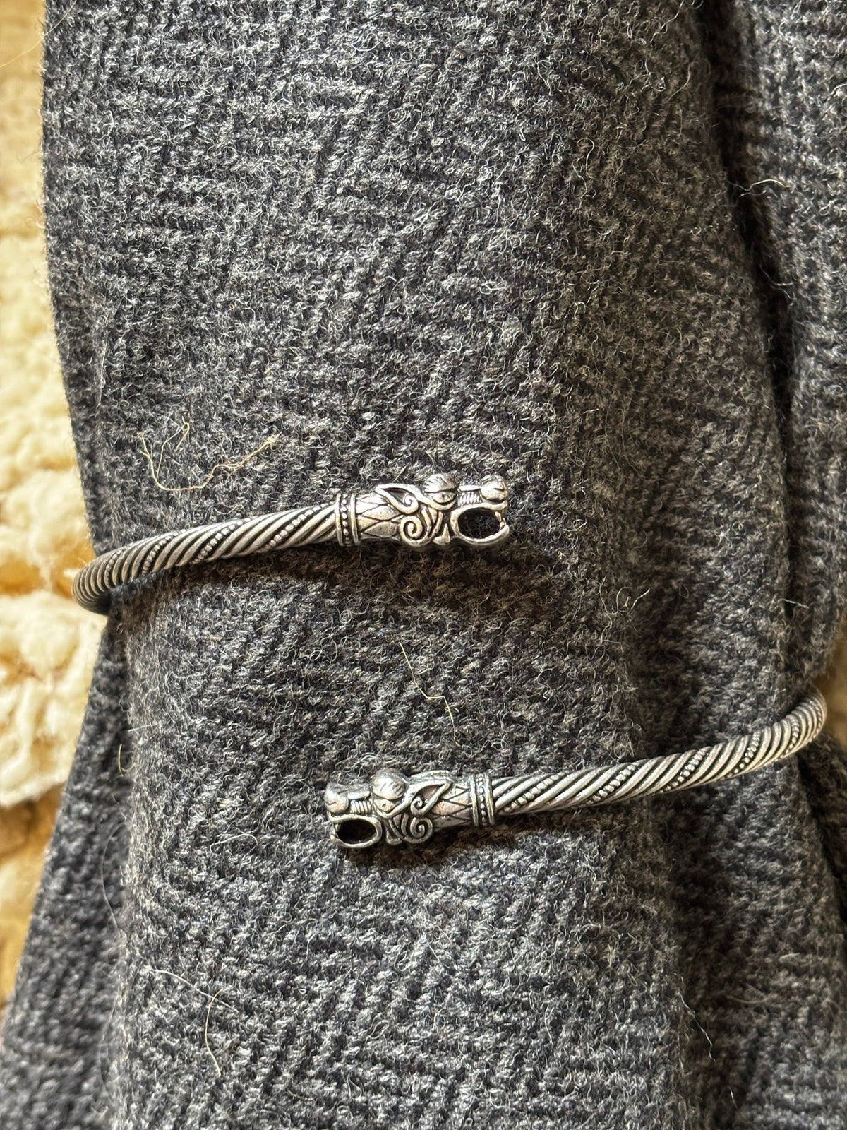 Fenrir Wolf Viking Torque — Antique Silver - Bushman Survival