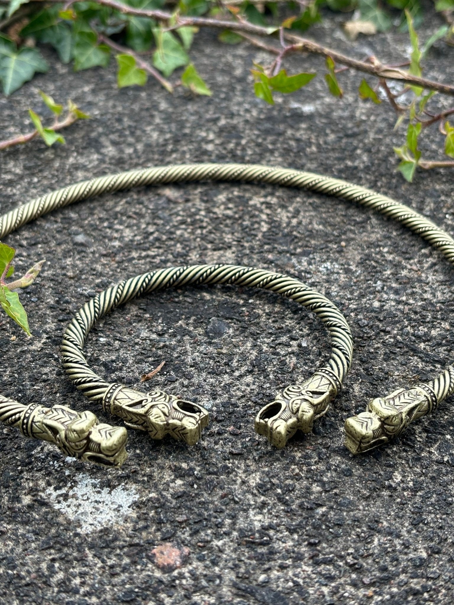 Fenrir Wolf Viking Torque & Arm Ring, Oath Ring, Nordic Bracelet - Bushman Survival