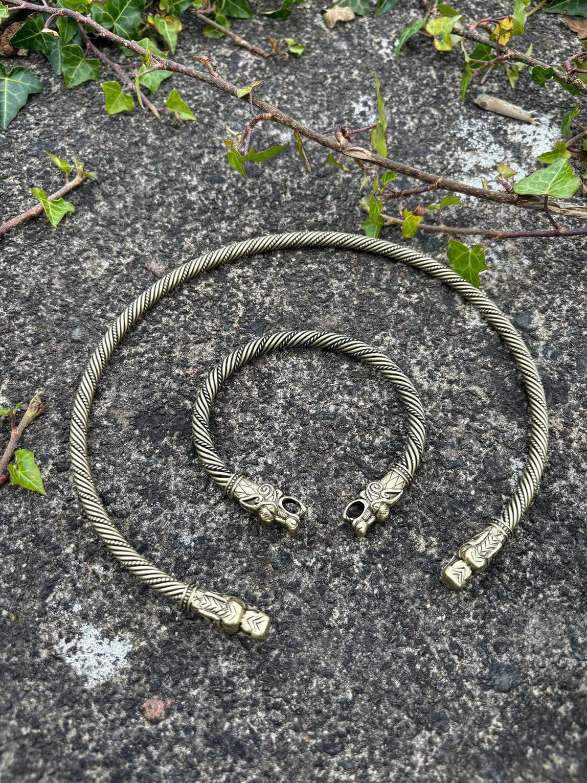 Fenrir Wolf Viking Torque — Bronze Style - Bushman Survival
