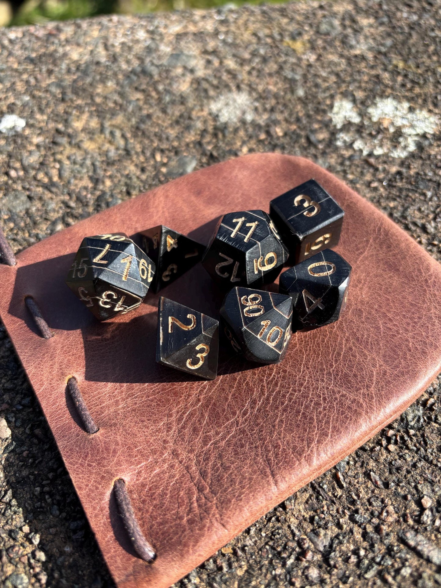 DnD dice made from horn