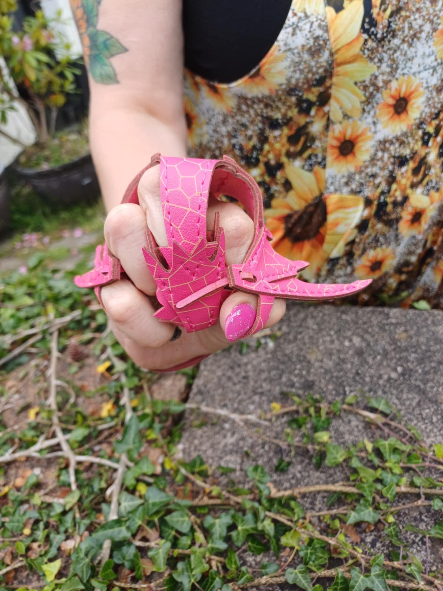 Dragon claw puppet leather handmade cosplay fantasy storytelling accessory