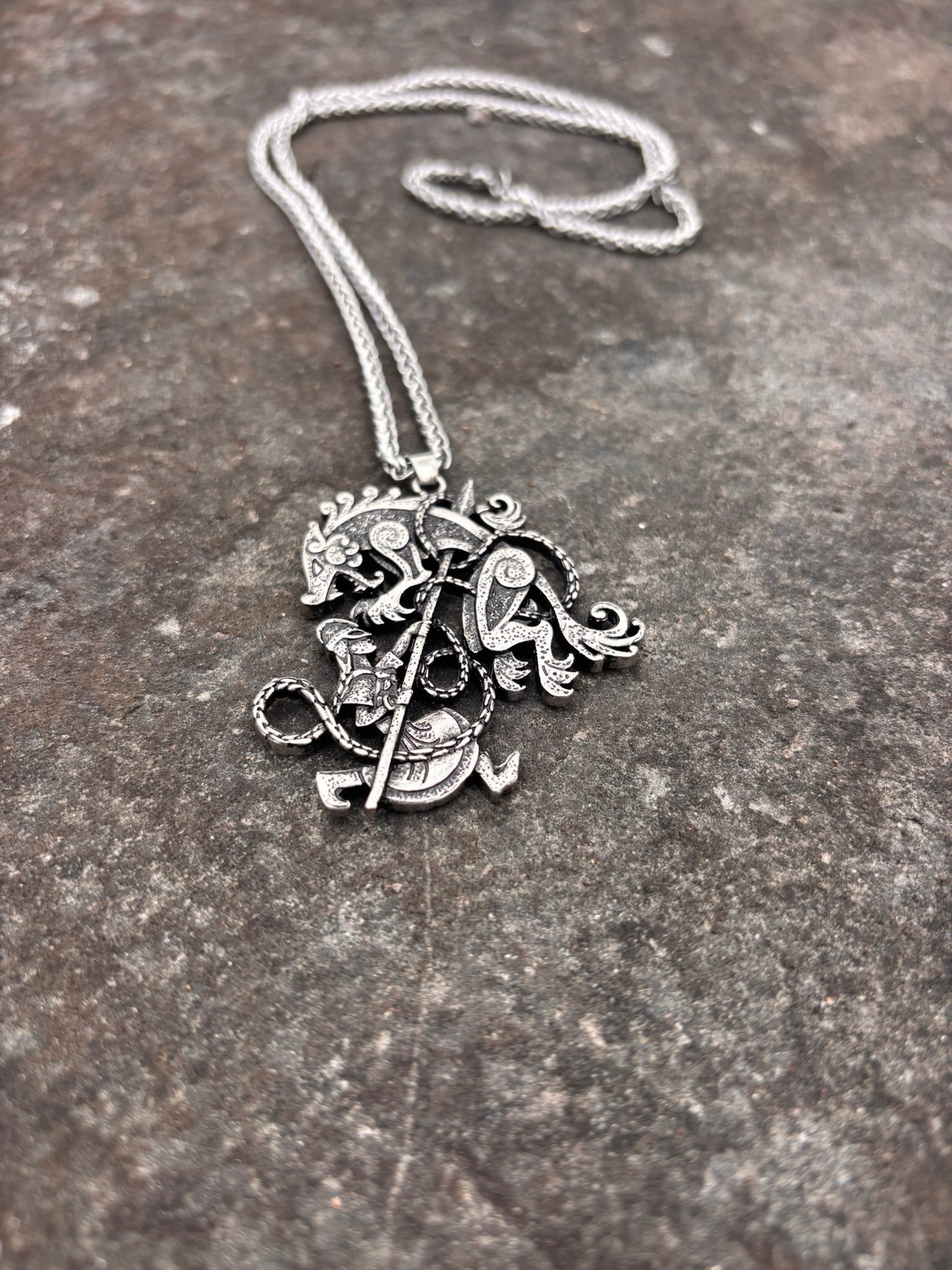 Odin & Fenrir Necklace — Stainless Steel - Bushman Survival