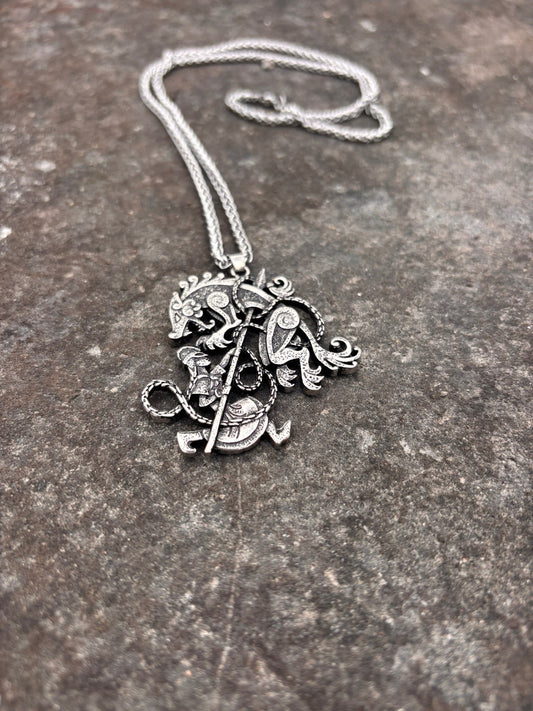Odin & Fenrir Necklace — Stainless Steel - Bushman Survival