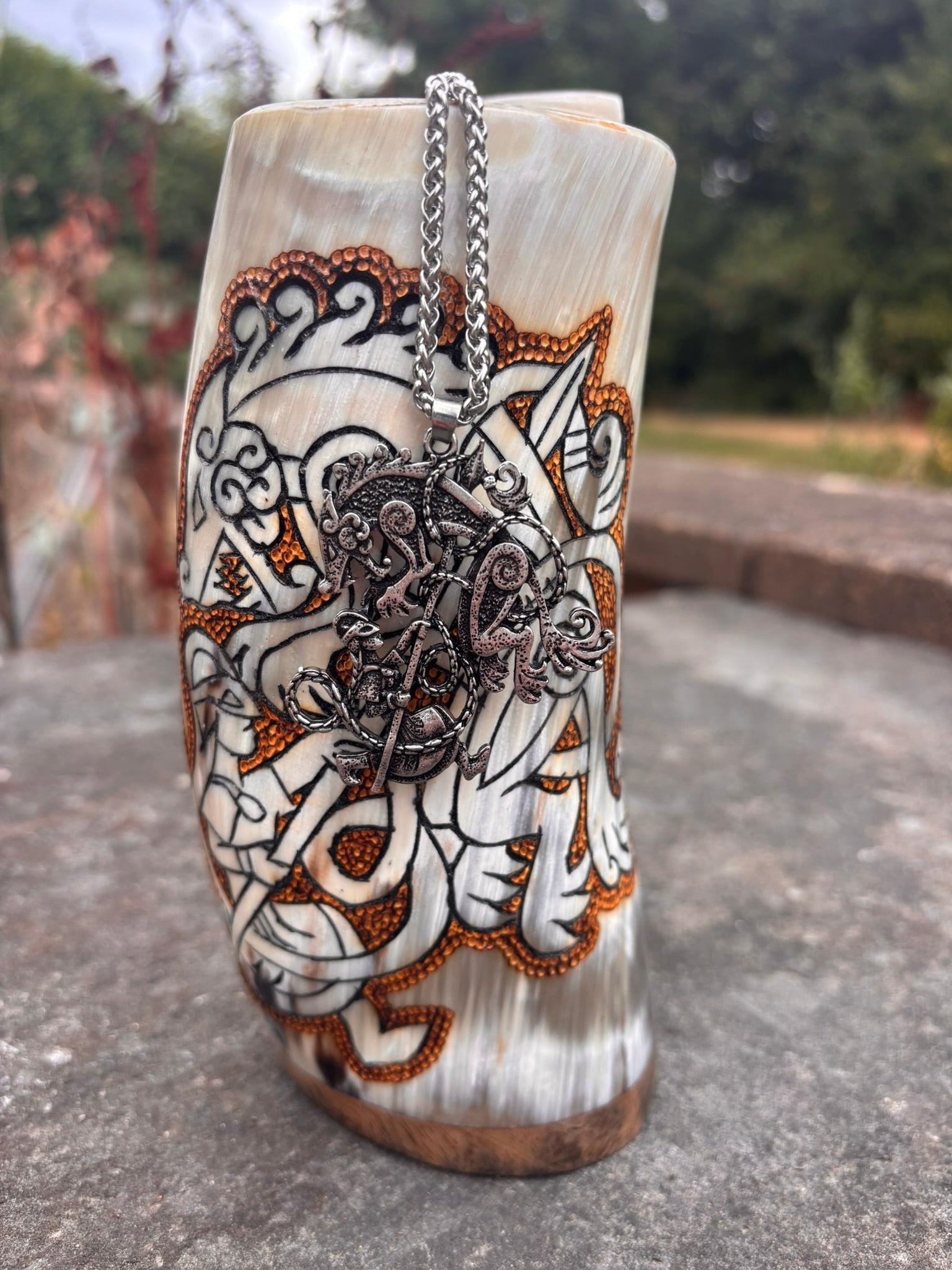 Odin & Fenrir Necklace — Stainless Steel - Bushman Survival