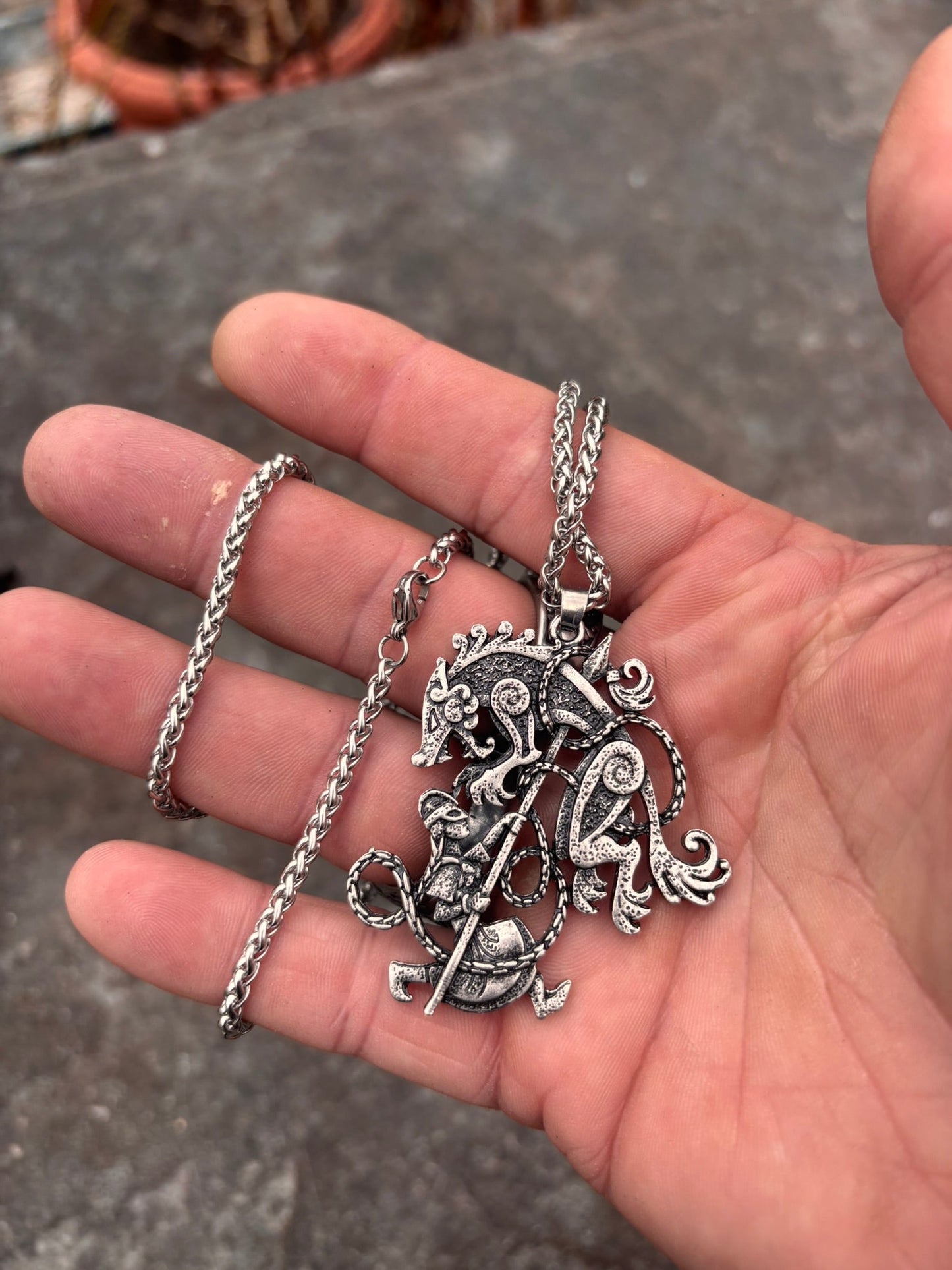 Odin & Fenrir Necklace — Stainless Steel - Bushman Survival