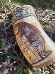 Odins Horn - Hand Carved Viking Drinking Horn Mug - Bushman Survival