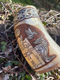 Odins Horn - Hand Carved Viking Drinking Horn Mug - Bushman Survival