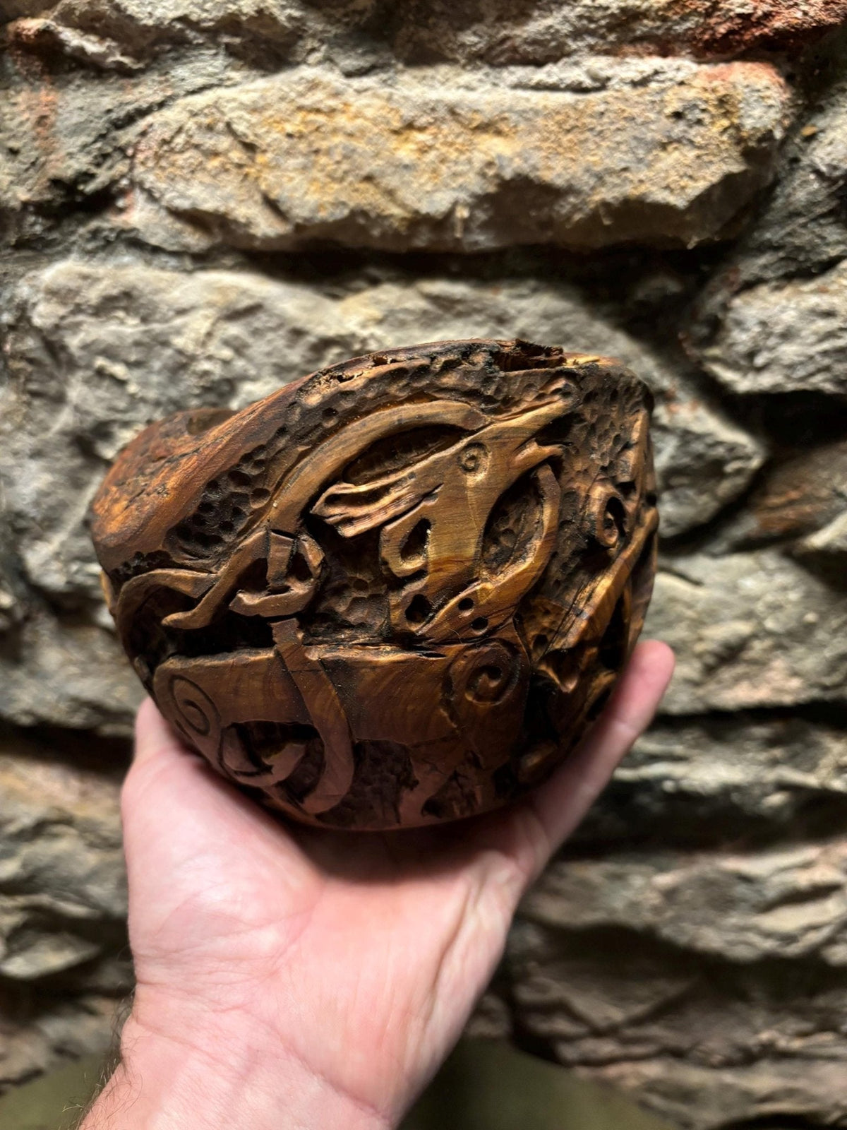 Olive Wood Decorative Bowl — Hand-Carved - Bushman Survival
