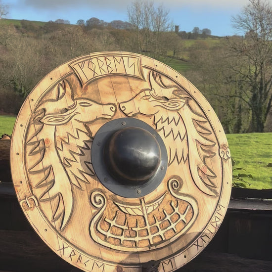 A look at some of my latest 22" hand carved shields