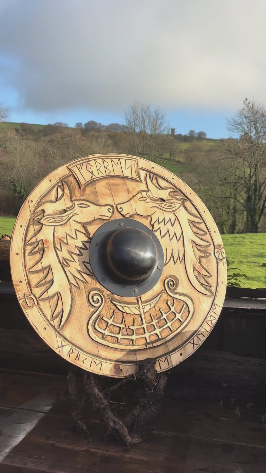 A look at some of my latest 22" hand carved shields