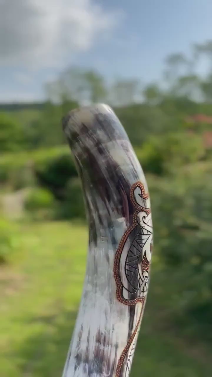 Viking Drinking Horn, Jormungandr The World Serpent