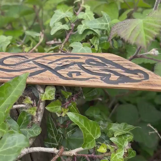 Wooden Viking Seax, Oak and hand carved