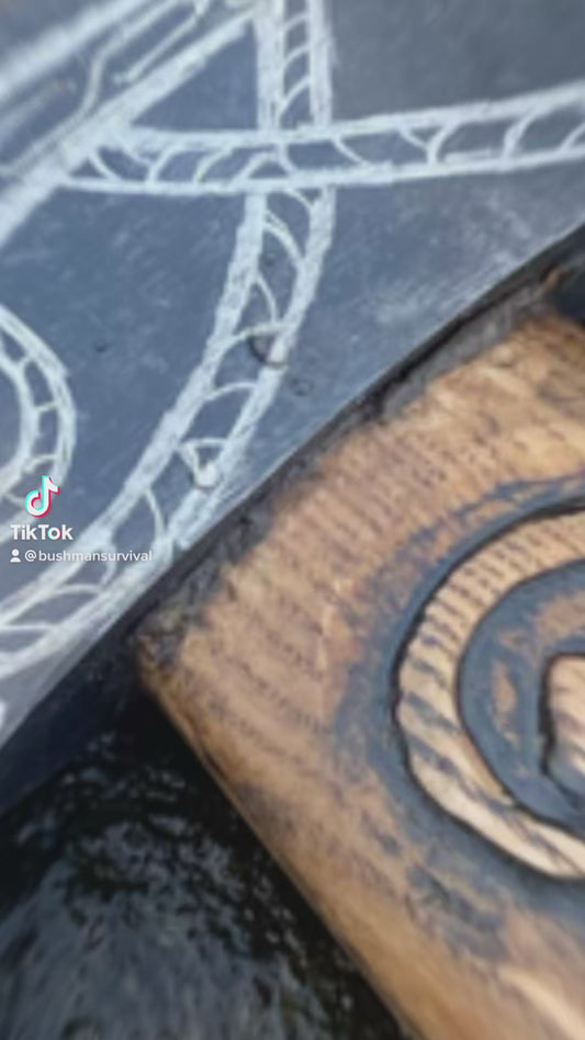 Double Bit Viking Axe — Hand-Carved, Custom