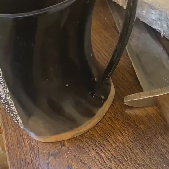 Odins Mug - Hand Carved Viking Drinking Horn Mug