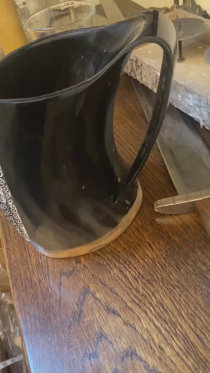 Odins Mug - Hand Carved Viking Drinking Horn Mug