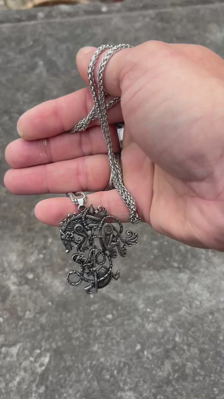 Odin & Fenrir Necklace — in Viking Mammen style design