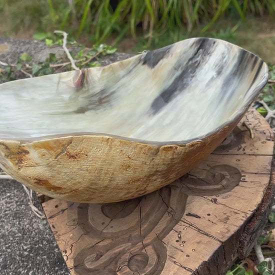 Large Horn Bowl — Viking & Medieval Serving Bowl