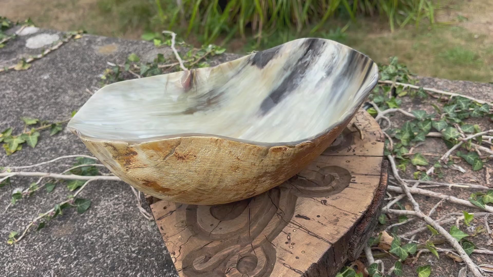 Large Horn Bowl — Viking & Medieval Serving Bowl