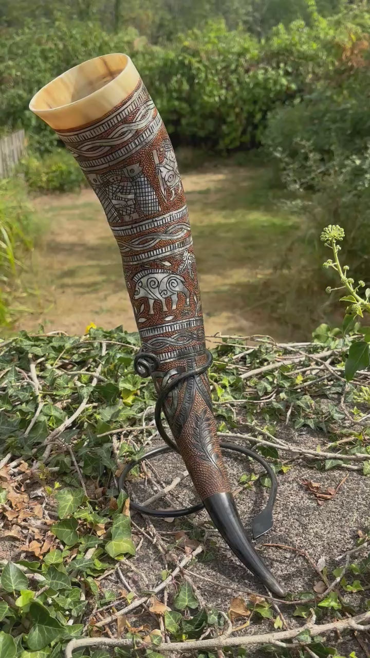 A visual of the Poetic Edda Drinking Horn