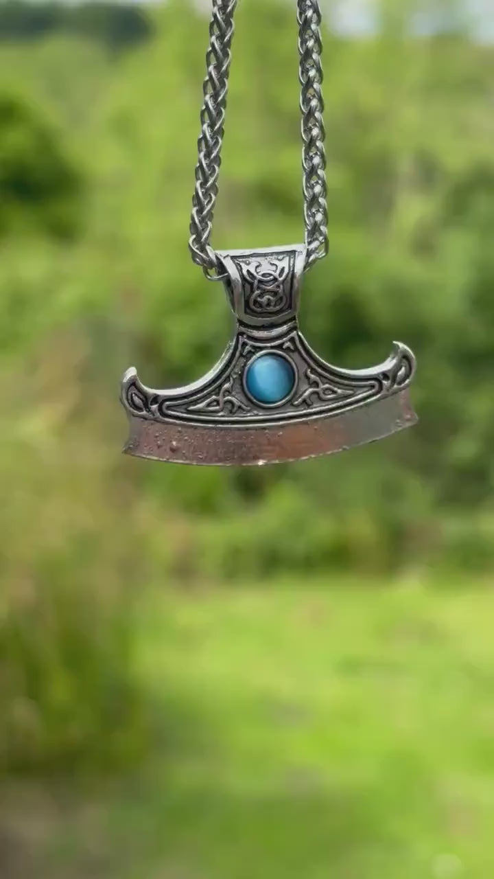 Mjolnir Viking Necklace, Stainless Steel