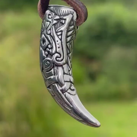 Fenrir’s Tooth Steel Viking Necklace