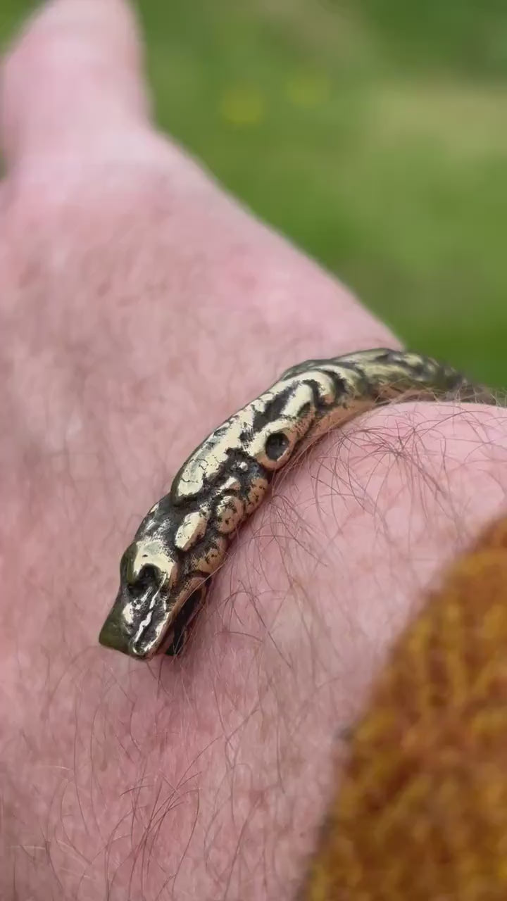 Bronze Dragon Viking Arm Ring, Oath Ring, Nordic Bracelet